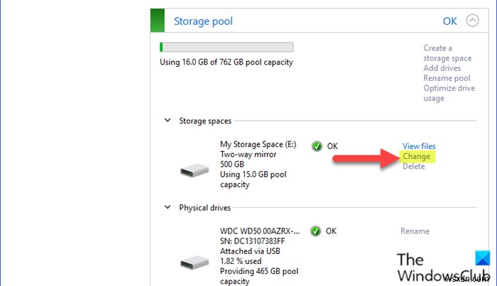 विंडोज 10 में स्टोरेज पूल में स्टोरेज स्पेस कैसे बदलें 