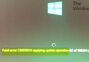 Windows 11/10 में अद्यतन कार्रवाई लागू करने में गंभीर त्रुटि C0000034 