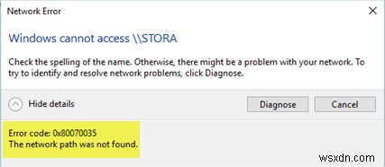 त्रुटि कोड 0x80070035 ठीक करें, विंडोज 11/10 पर नेटवर्क पथ नहीं मिला 