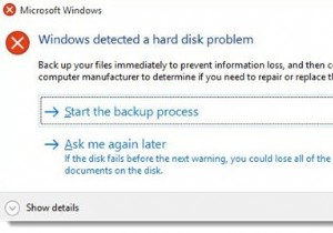 विंडोज़ को एक हार्ड डिस्क समस्या का पता चला है 