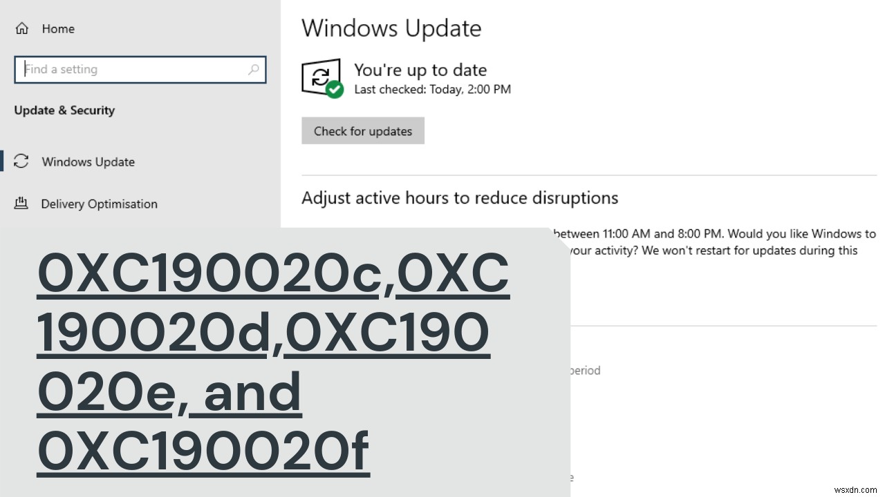 Windows अपग्रेड त्रुटि कोड 0xC190020c, 0xC190020d, 0xC190020e या 0xC190020f ठीक करें 