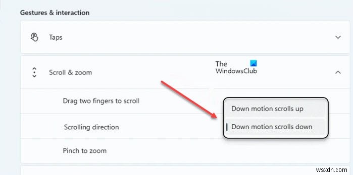 विंडोज 11/10 में माउस और टचपैड स्क्रॉलिंग दिशा को कैसे उलटें 