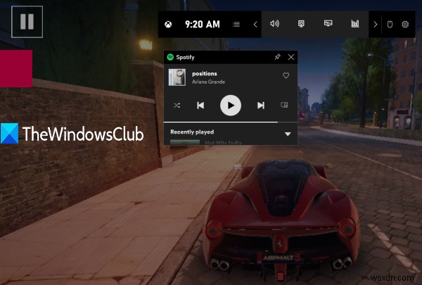 विंडोज़ में Xbox गेम बार के माध्यम से पीसी गेम्स में Spotify का उपयोग कैसे करें zpc 