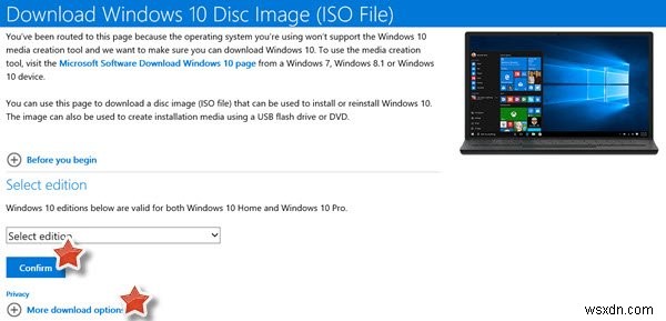 नवीनतम Windows 10 ISO डिस्क छवि फ़ाइलें सीधे Microsoft.com से डाउनलोड करें 