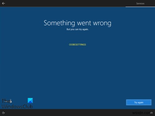 Windows 11/10 सेटअप के दौरान कुछ गलत हो गया, OOBESETTINGS संदेश 