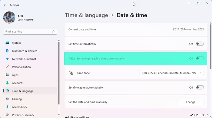 विंडोज 11/10 में डेलाइट सेविंग टाइम के लिए एडजस्ट करना सक्षम या अक्षम करें 