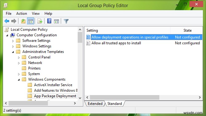 Windows 10 में विशेष प्रोफ़ाइल पर परिनियोजन संचालन की अनुमति दें 