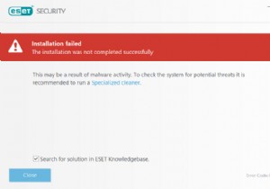 ESET स्थापना विफल रही और सफलतापूर्वक पूर्ण नहीं हुई 