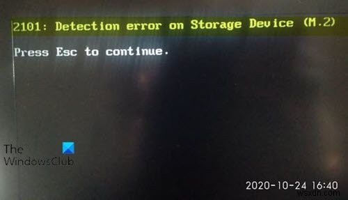 फिक्स 2101:विंडोज 11/10 पर स्टोरेज डिवाइस पर डिटेक्शन एरर 