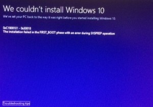 Windows 11/10 स्थापित या अद्यतन करने में विफल रहता है:त्रुटि 0xC1900101 - 0x30018 
