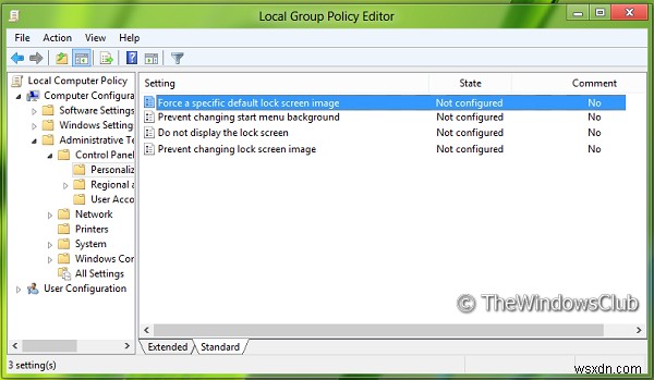 Windows 11/10 . में उपयोगकर्ताओं को लॉक स्क्रीन बदलने से रोकें 
