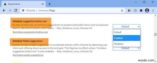 Chrome क्रियाएँ आपको पता बार में कमांड टाइप करने देती हैं 