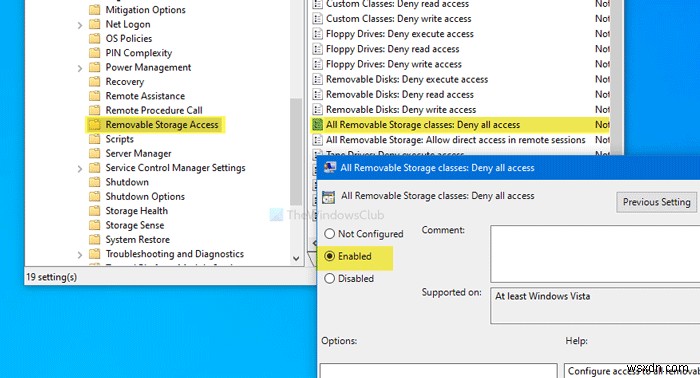 विंडोज 10 में रिमूवेबल स्टोरेज क्लासेस और एक्सेस को कैसे निष्क्रिय करें 