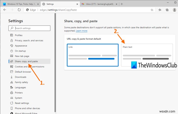 Microsoft Edge में नई URL कॉपी और पेस्ट सुविधा को कैसे निष्क्रिय करें 