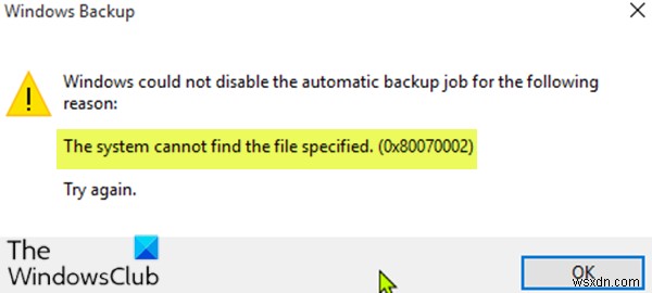 सिस्टम निर्दिष्ट फ़ाइल नहीं ढूँढ सकता (0x80070002) 