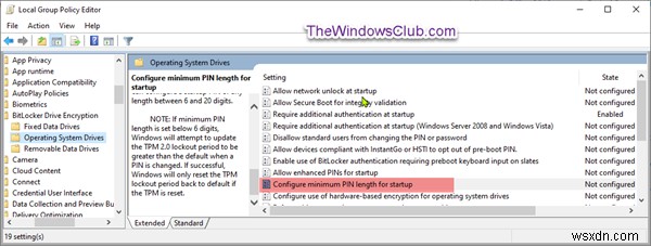 विंडोज 11/10 में बिटलॉकर स्टार्टअप पिन के लिए न्यूनतम लंबाई निर्दिष्ट करें 