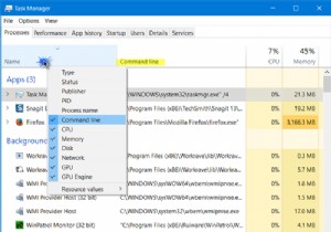 विंडोज 11/10 के टास्क मैनेजर में कमांड लाइन कैसे प्रदर्शित करें 