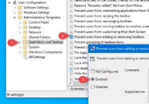 उपयोगकर्ताओं को Windows टास्कबार पर टूलबार जोड़ने, हटाने और समायोजित करने से रोकें 