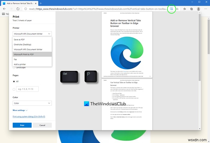 विंडोज 10 में माइक्रोसॉफ्ट एज ब्राउजर से प्रिंट कैसे करें 