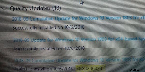 फिक्स विंडोज अपडेट त्रुटि 0x80240034 स्थापित करने में विफल रहा 