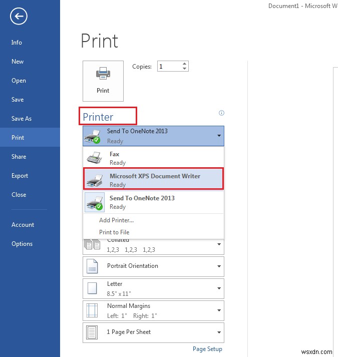 विंडोज पीसी में माइक्रोसॉफ्ट एक्सपीएस डॉक्यूमेंट राइटर को कैसे प्रिंट करें 