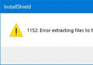 1152:अस्थायी स्थान पर फ़ाइलें निकालने में त्रुटि - InstallShield त्रुटि 