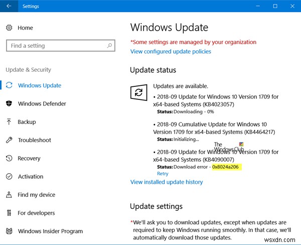 Windows 11/10 में Windows अद्यतन त्रुटि 0x8024a206 ठीक करें 