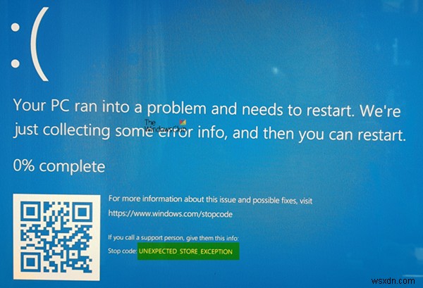Windows 11/10 पर अनपेक्षित स्टोर अपवाद त्रुटि को ठीक करें 