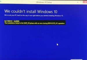 प्रतिकृति_ओसी ऑपरेशन के दौरान त्रुटि के साथ SAFE_OS चरण में स्थापना विफल, 0xC1900101 - 0x20006 