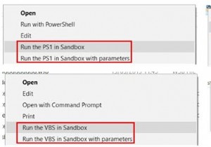 विंडोज 10 में सैंडबॉक्स संदर्भ मेनू में रन आइटम जोड़ें 