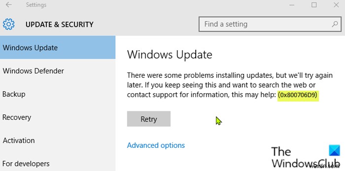Windows 10 पर Windows अद्यतन त्रुटि 0x800706d9 ठीक करें 