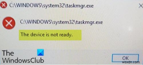 Windows 10 पर .exe फ़ाइलें चलाते समय डिवाइस तैयार नहीं है 