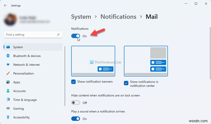 विंडोज 11/10 में मेल ऐप के ईमेल नोटिफिकेशन को कैसे चालू या बंद करें 
