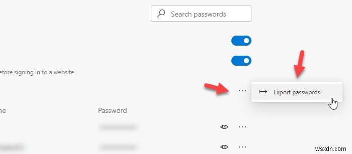 Microsoft Edge से सहेजे गए पासवर्ड को आयात या निर्यात कैसे करें 