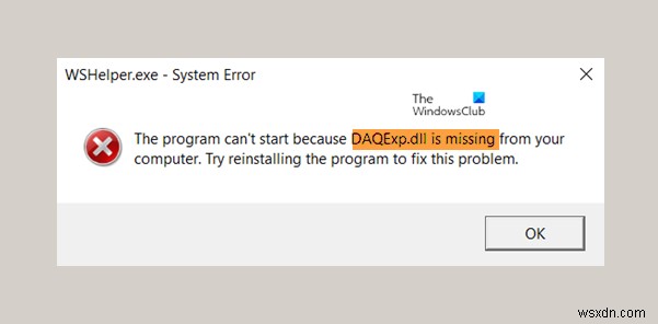 DAQExp.dll को कैसे ठीक करें Windows 10 पर त्रुटि गुम है 