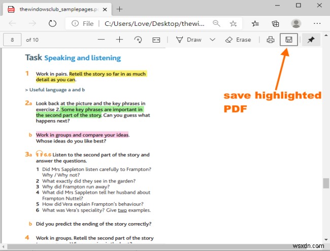 Microsoft एज ब्राउज़र में PDF दस्तावेज़ों में टेक्स्ट को हाइलाइट कैसे करें 