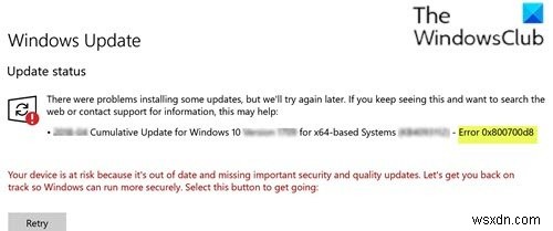 Windows 10 पर Windows अद्यतन त्रुटि 0x800700d8 ठीक करें 