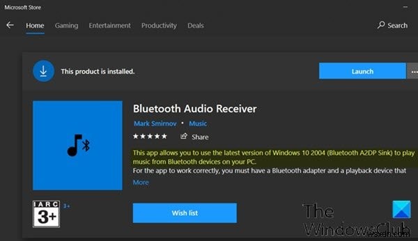 ब्लूटूथ A2DP सिंक के माध्यम से Android और iPhone से Windows 11/10 PC पर संगीत स्ट्रीम करें 