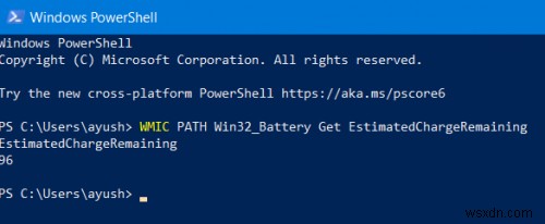 विंडोज 11/10 में कमांड लाइन का उपयोग करके बैटरी स्तर की जांच कैसे करें 