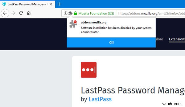 समूह नीति या रजिस्ट्री संपादक का उपयोग करके फ़ायरफ़ॉक्स में ऐड-ऑन स्थापना को अक्षम कैसे करें 