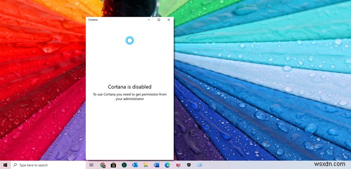 Windows 10 पर Cortana अक्षम है - अनुमति समस्या 