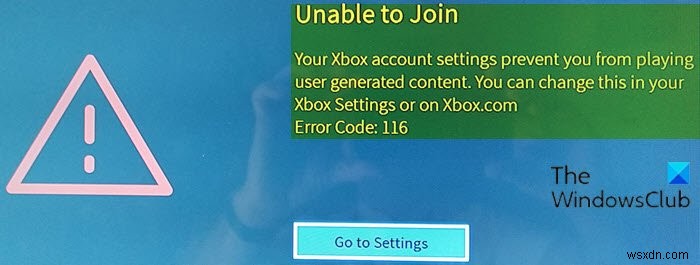 Xbox One पर Roblox त्रुटि कोड 106, 110, 116 को कैसे ठीक करें 