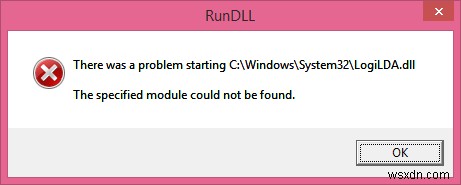 C:\Windows\System32\LogiLDA.dll त्रुटि शुरू करने में कोई समस्या थी 