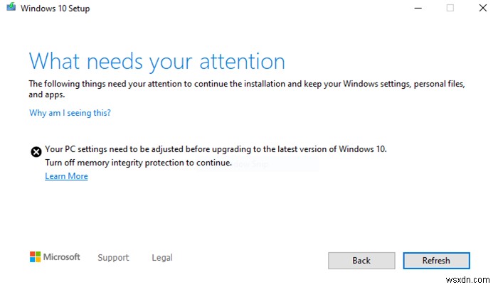 Windows 11/10 का अद्यतन जारी रखने के लिए स्मृति अखंडता सुरक्षा बंद करें 