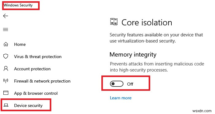 Windows 11/10 का अद्यतन जारी रखने के लिए स्मृति अखंडता सुरक्षा बंद करें 