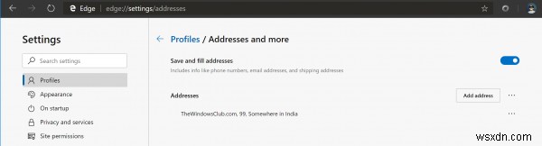 विंडोज 10 पर माइक्रोसॉफ्ट एज पर क्रेडिट कार्ड की जानकारी और पते कैसे प्रबंधित करें 