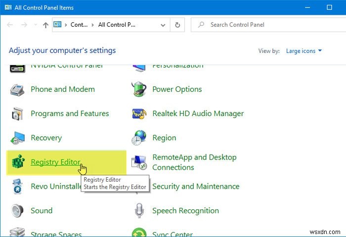 विंडोज 11/10 में कंट्रोल पैनल में रजिस्ट्री एडिटर कैसे जोड़ें 