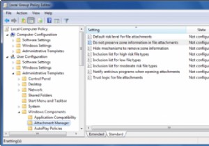 विंडोज़ में अटैचमेंट मैनेजर:उच्च जोखिम, मध्यम जोखिम, कम जोखिम वाली फाइलों को कॉन्फ़िगर करें 