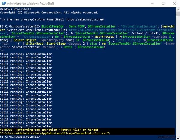 Windows PowerShell का उपयोग करके Google Chrome कैसे स्थापित करें 