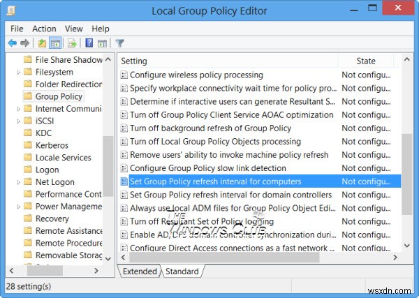 विंडोज 11/10 कंप्यूटर के लिए ग्रुप पॉलिसी रिफ्रेश इंटरवल कैसे बदलें 
